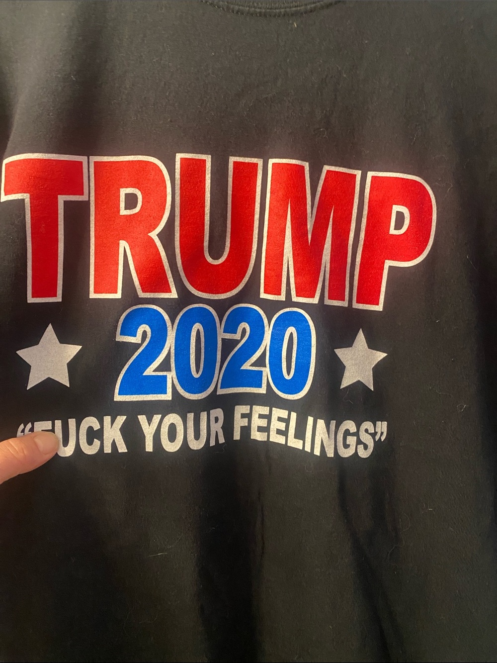 Political Graphic Tee with Red, Blue & White Print